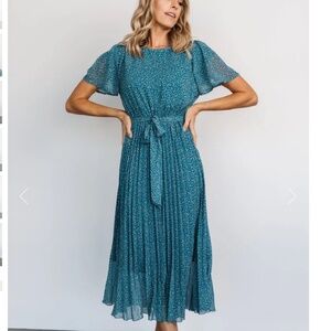 Baltic Born Prim Pleated Dress Persian Blue